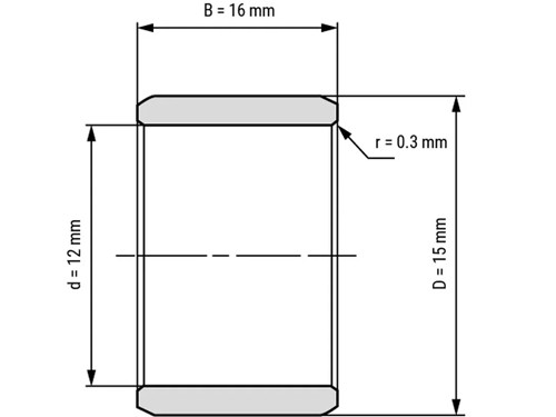 IBB Inner Ring Drawn Cup Needle Roller Bearing IR 12x15x16