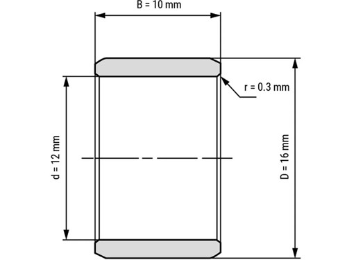 IBB Inner Ring Drawn Cup Needle Roller Bearing IR 12x16x10
