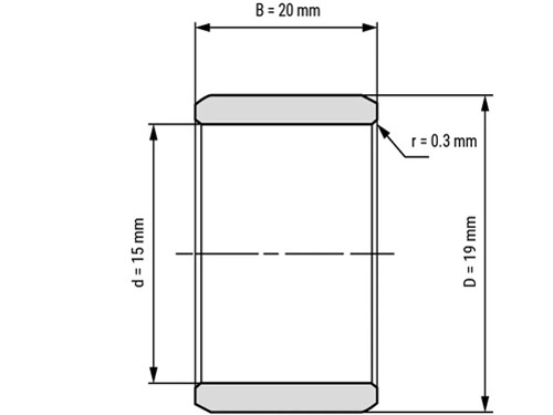 IBB Inner Ring Drawn Cup Needle Roller Bearing IR 15x19x20