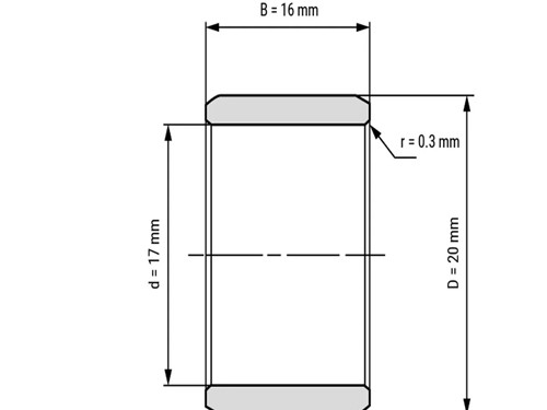 IBB Inner Ring Drawn Cup Needle Roller Bearing IR 17x20x16