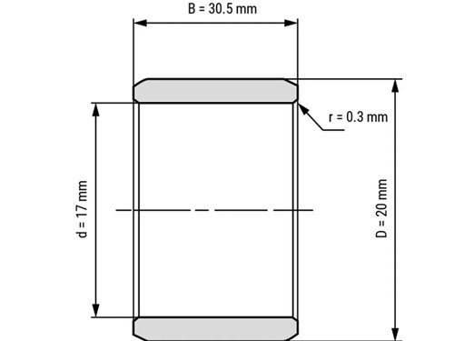 IBB Inner Ring Drawn Cup Needle Roller Bearing IR 17x20x30.5