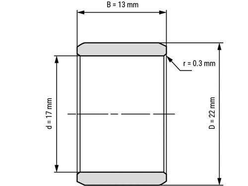 IBB Inner Ring Drawn Cup Needle Roller Bearing IR 17x22x13