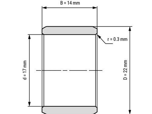 IBB Inner Ring Drawn Cup Needle Roller Bearing IR 17x22x14