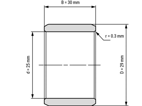 IBB Inner Ring Drawn Cup Needle Roller Bearing IR 25x29x30