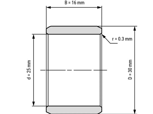 IBB Inner Ring Drawn Cup Needle Roller Bearing IR 25x30x16