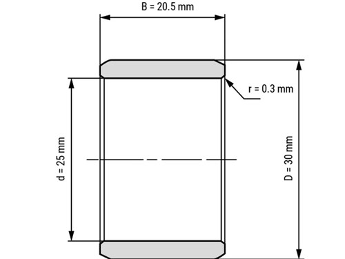 IBB Inner Ring Drawn Cup Needle Roller Bearing IR 25x30x20