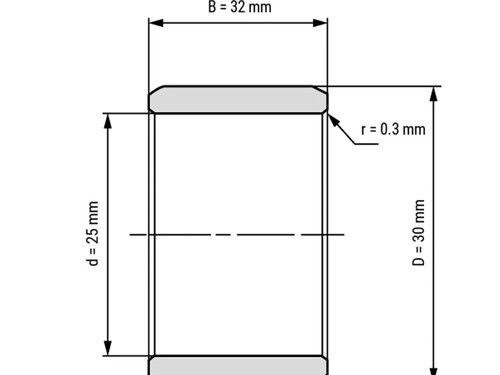 IBB Inner Ring Drawn Cup Needle Roller Bearing IR 25x30x32
