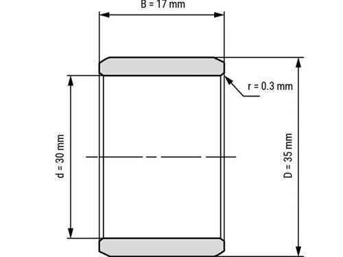 IBB Inner Ring Drawn Cup Needle Roller Bearing IR 30x35x17