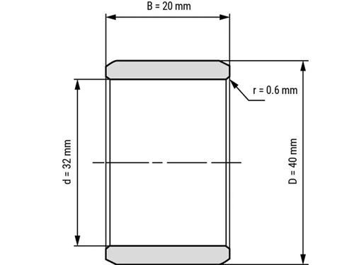IBB Inner Ring Drawn Cup Needle Roller Bearing IR 32x40x20