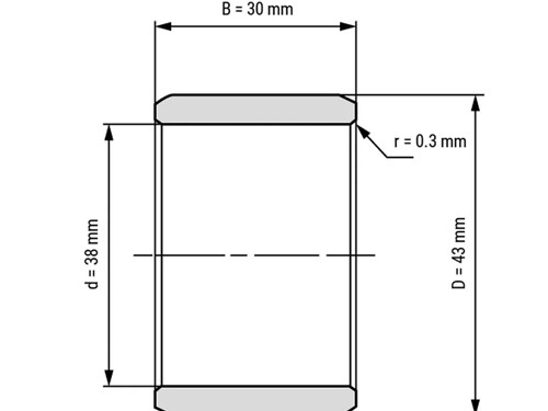 IBB Inner Ring Drawn Cup Needle Roller Bearing IR 38x43x30