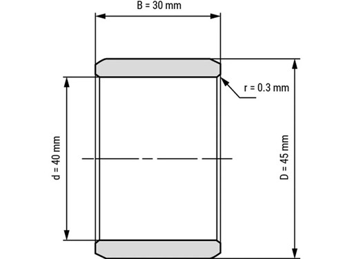 IBB Inner Ring Drawn Cup Needle Roller Bearing IR 40x45x30