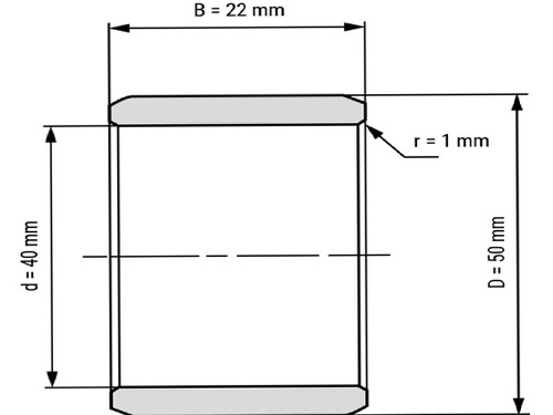 IBB Inner Ring Drawn Cup Needle Roller Bearing IR 40x50x22