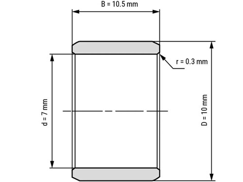 IBB Inner Ring Drawn Cup Needle Roller Bearing IR 7x10x10.5