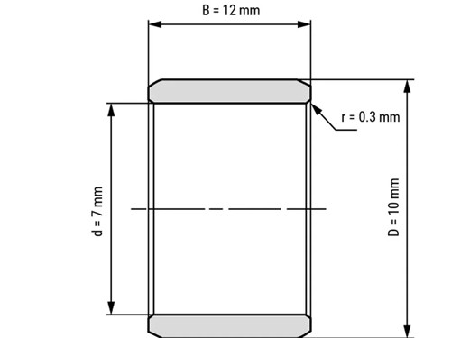 IBB Inner Ring Drawn Cup Needle Roller Bearing IR 7x10x12