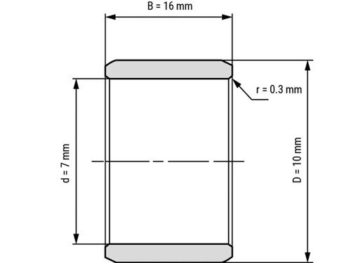IBB Inner Ring Drawn Cup Needle Roller Bearing IR 7x10x16