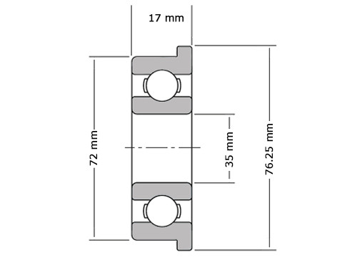 Flange Bearing F6207 2RS (35x72x16mm)