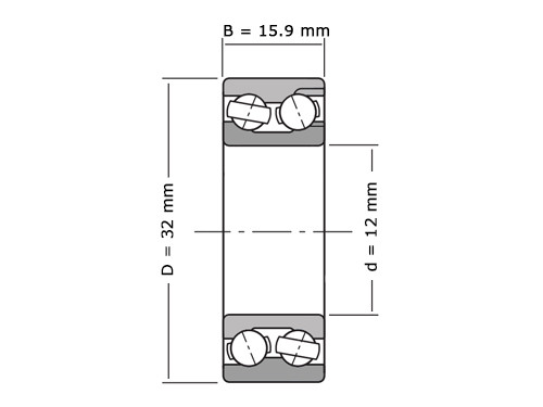IBB Angular Contact Ball Bearing Double Row 5201/3201 (12x32x15,9mm)