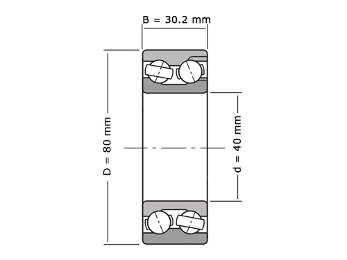 IBB Angular Contact Ball Bearing Double Row 5208/3208 2RS (40x80x30,2mm)