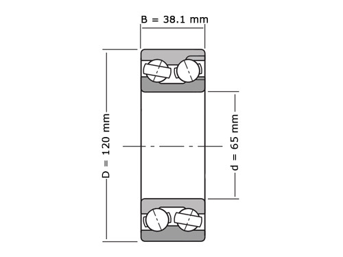 IBB Angular Contact Ball Bearing Double Row 5213/3213 2RS (65x120x38,1mm)