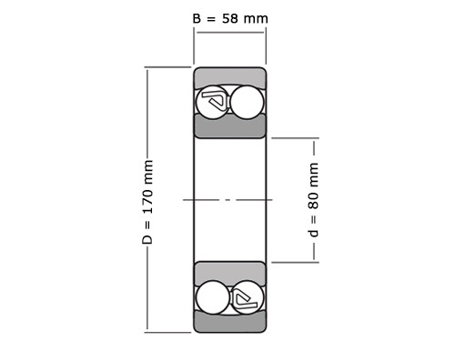 IBB Ball Bearing Self-Aligning 2316 Cylindrical
