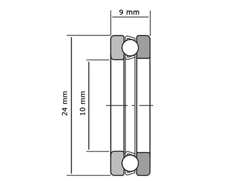 IBB Kogeltaatslager 51100 RVS (10x24x9mm)