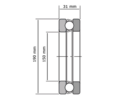 IBB Thrust Bearing 51130 150x190x31mm