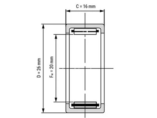 IBB Drawn Cup Needle Roller Bearing HK2016