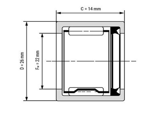 IBB Drawn Cup Needle Roller Bearing HK2214 RS