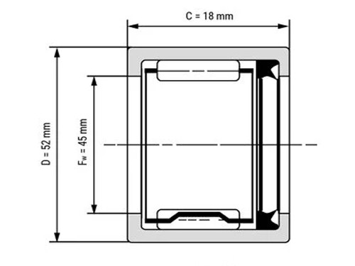 IBB Drawn Cup Needle Roller Bearing HK4518 RS