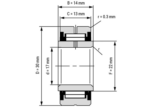 IBB Naaldlager Met Binnenring NA 4903 2RS (17x30x14mm)