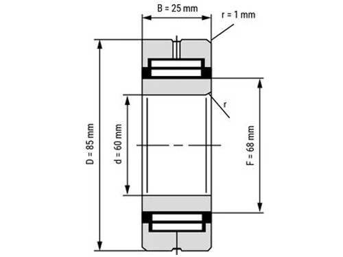 IBB Naaldlager Met Binnenring NA 4912 (60x85x25mm)