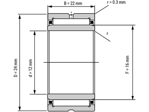 IBB Naaldlager Met Binnenring NA 6901 (12x24x22mm)
