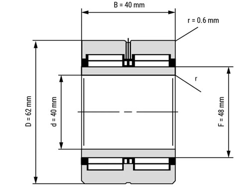 IBB Naaldlager Met Binnenring NA 6908 (40x62x40mm)