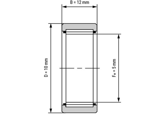 IBB Naaldlager Zonder Binnenring NK 5/12 TN (5x10x12mm)