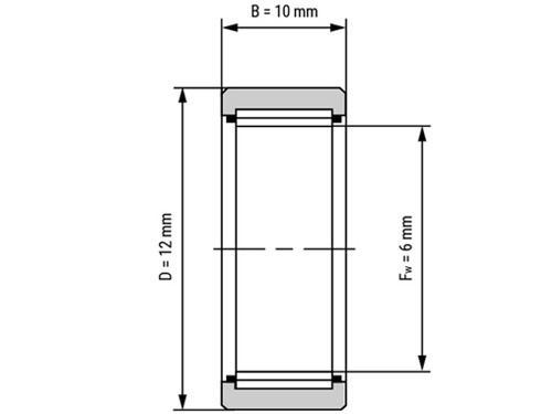 IBB Naaldlager Zonder Binnenring NK 10/12 TN (10x17x12mm)
