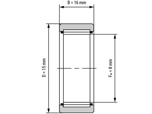IBB Naaldlager Zonder Binnenring NK 8/16 TN (8x15x16mm)