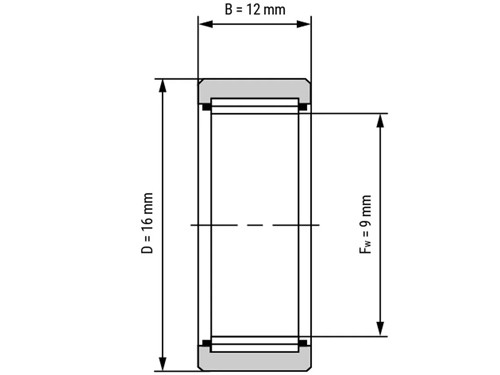 IBB Naaldlager Zonder Binnenring NK 9/12 TN (9x16x12mm)