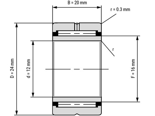 IBB Naaldlager Met Binnenring NKI 12/20 (12x24x20mm)