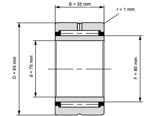 IBB Naaldlager Met Binnenring NKI 70/35 (70x95x35mm)