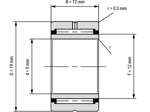 IBB Naaldlager Met Binnenring NKI 9/12 (9x19x12mm)