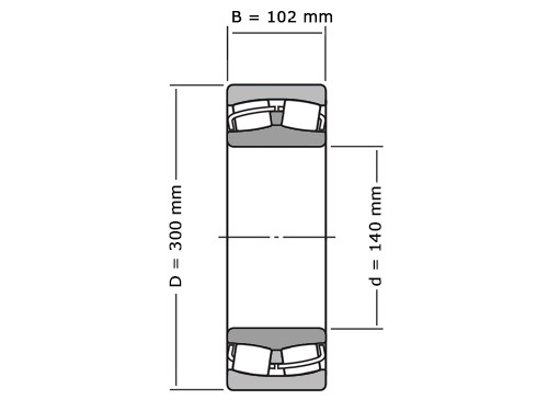 IBB Tonlager Zelfinstellend 22328 C3 Cilindrisch (140x300x102mm)