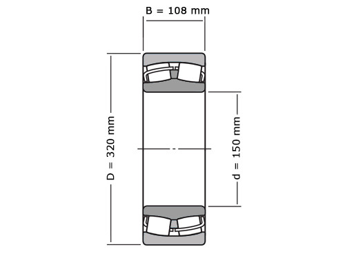 IBB Roller Bearing Self-Adjusting 22330 Cylindrical