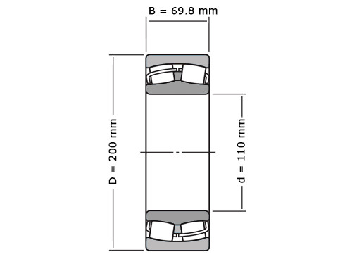 IBB Roller Bearing Self-Adjusting 23222 Cylindrical