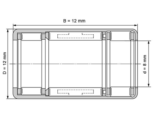 IBB Vrijloop Naaldhulslager HF0812 KFR