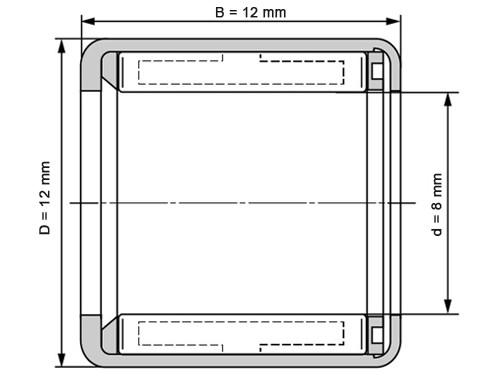 IBB Vrijloop Naaldhulslager HF0812 R