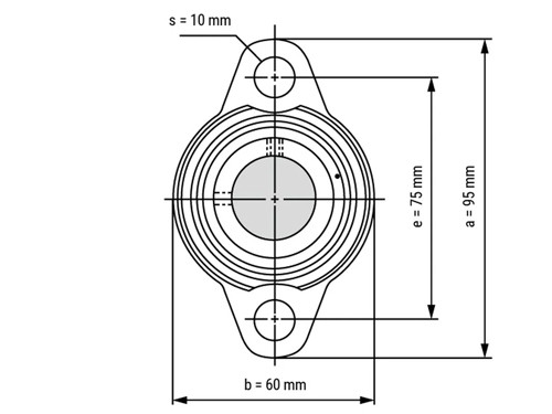 IBB Flange Bearing Oval KFL005 (25mm)