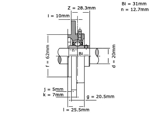 IBB Flange Bearing Round UCFC204 (20mm)
