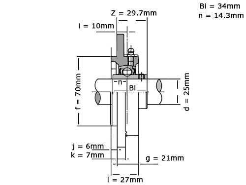IBB Flange Bearing Round UCFC205 (25mm)