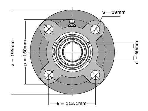IBB Lagerblok Rond UCFC212 RVS (60mm)