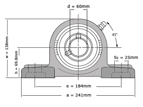 IBB Flange Bearing Standing UCP212 (60mm)